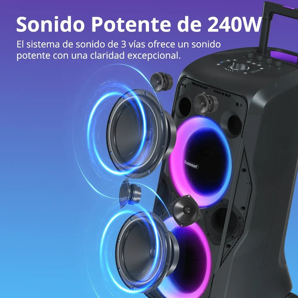 Tronsmart Halo 300 Bocina Bluetooth Portátil 240W Party - Imagen 6